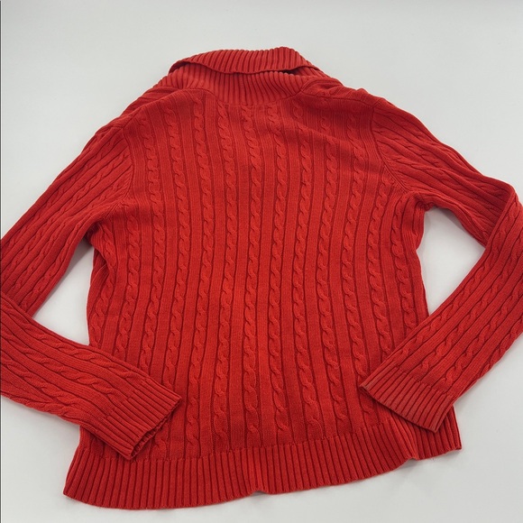 Ralph Lauren Vibrant Orange Cowl shawl Neck Silk Cashmere Sweater L - Picture 7 of 8